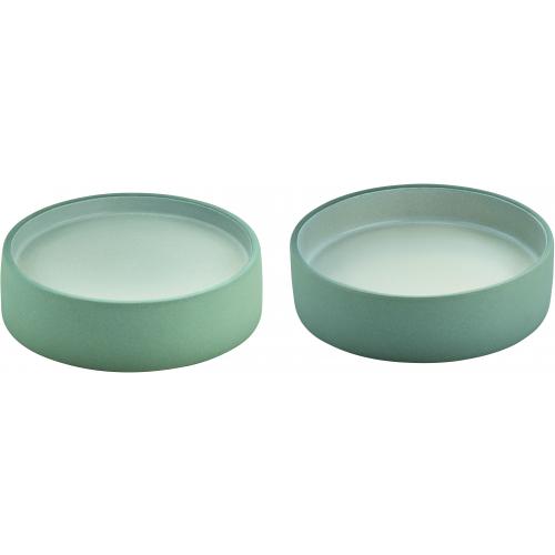 Round Plate - Flat & Deep Combination - Stoneware - 2in1 Artisan - Grey & White - 16cm (6.25&quot;)