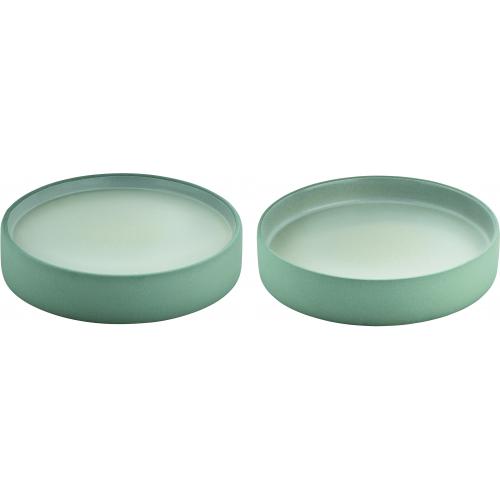 Round Plate - Flat & Deep Combination - Stoneware - 2in1 Artisan - Grey & White - 21cm (8.25&quot;)