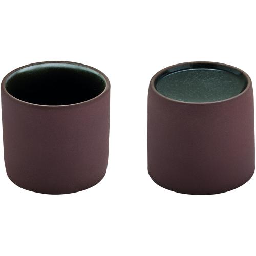 Universal Cup - Cup & Plateau Combination - Stoneware - 2in1 Artisan - Brown & Black - 20cl (7oz)