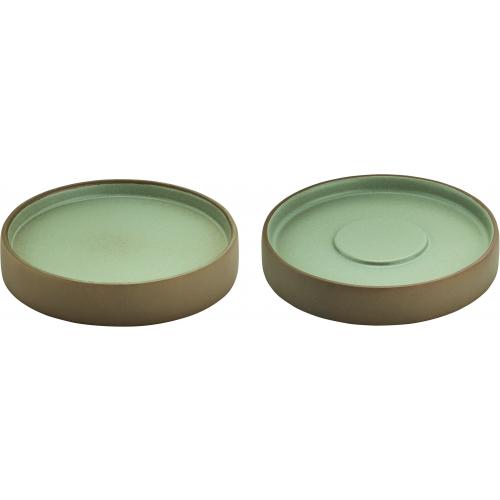 Saucer - Plate & Saucer Combination - Stoneware - 2in1 Artisan - Beige & Grey - 14cm (5.5&quot;)