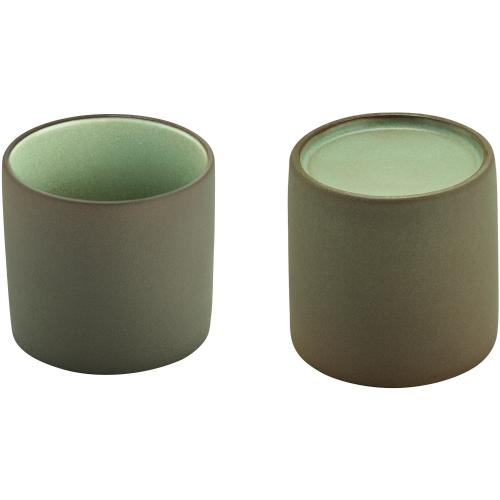 Universal Cup - Cup & Plateau Combination - Stoneware - 2in1 Artisan - Beige & Grey - 20cl (7oz)