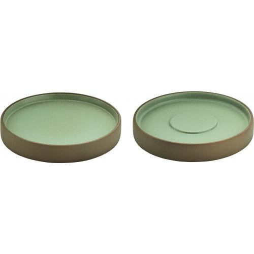 Saucer - Plate & Saucer Combination - Stoneware - 2in1 Artisan - Beige & Grey - 16cm (6.25&quot;)