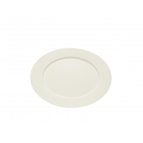 Plate - Oval - Rimmed - Porcelain - Purity - 33cm (13&quot;)