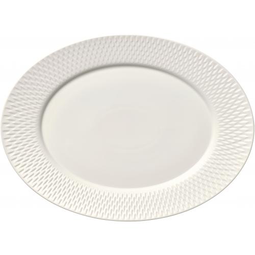 Plate - Oval - Rimmed - Porcelain - Purity - Reflections - 33cm (13&quot;)