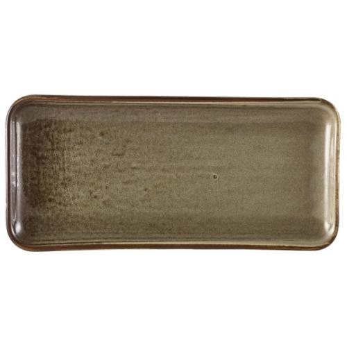 Plate - Narrow Rectangular - Terra Porcelain - Grey - 27cm (10.6&quot;)