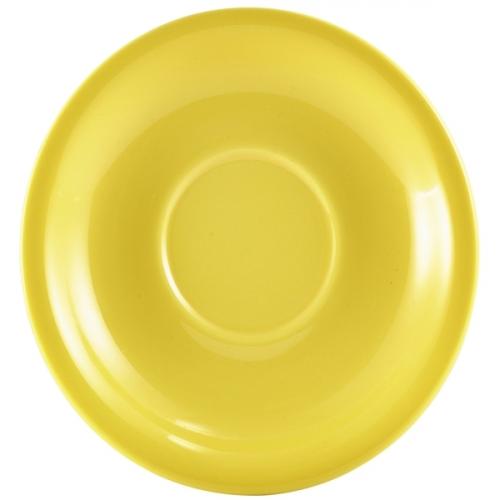 Saucer - Porcelain - Yellow - 16cm (6.25&quot;)