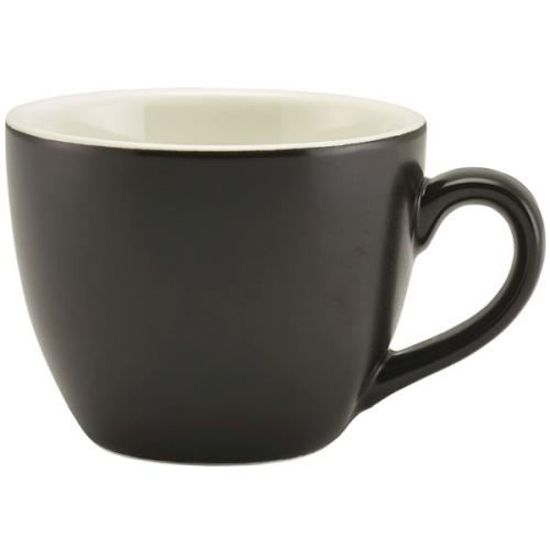 Beverage Cup - Bowl Shaped - Porcelain - Matt Black - 9cl (3oz)