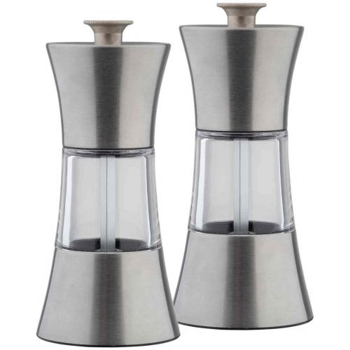 Salt & Pepper Mill Set - Stainless Steel - Acrylic - 13cm (5&quot;) - 4.5cl (1.6oz)