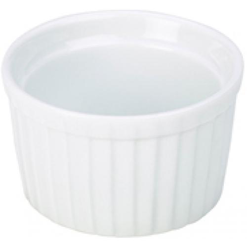 Ramekin - Ribbed - Stacking - Porcelain - White - 13cl (4.6oz)