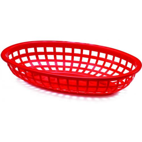 Oval Basket - Polypropylene - Red - 23.5cm (9.25&quot;)