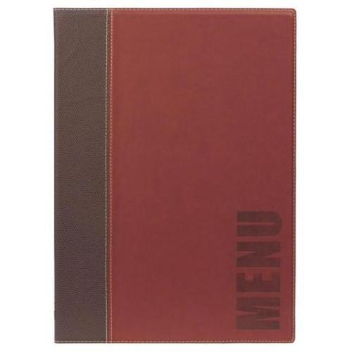 Menu Holder - Contemporary Style - 4 Page - Wine Red - A4