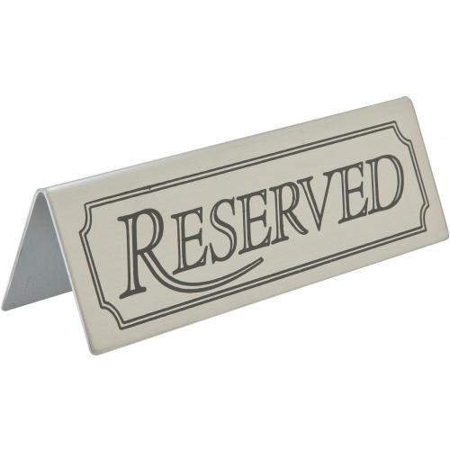 Reserved - Tent Sign - Black on Stainless Steel