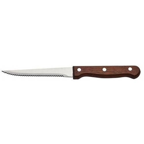Steak Knife - Serrated Edge - Full Tang - Dark Wood Handle - 21.5cm (8.5&quot;)
