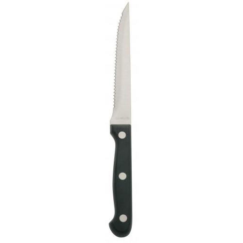 Steak Knife - Serrated Edge  - Black Handled- Economy & Parish - 21.2cm (8.5&quot;)