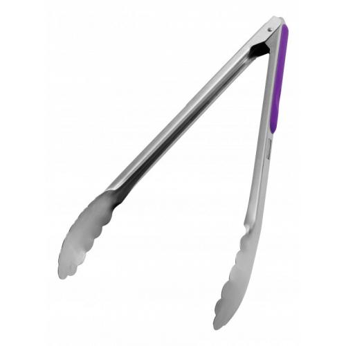 Tongs - All Purpose - Stainless Steel - Purple Handle - 31cm (12.25&quot;)