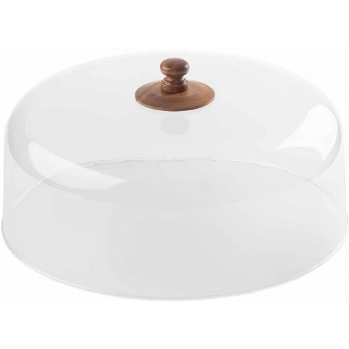 Cake Dome - Acacia Collection&#8482; - Acrylic - Acacia Wood Handle - 30.5cm (12&quot;)