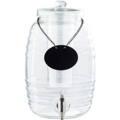 Beverage Dispenser + Tap - Beehive - Glass & Stainless Steel - 9.5L (16.7pt)