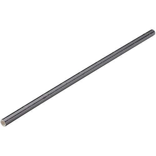 Straight Straw - Paper - Metallic Gunmetal - 20cm (8&quot;) x 6mm