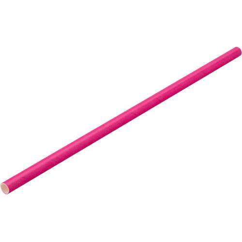 Straight Straw - Paper - Pink - 20cm (8&quot;) x 6mm