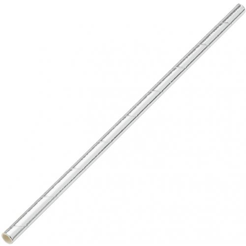 Straight Straw - Paper - Silver - 20cm (8&quot;) x 6mm