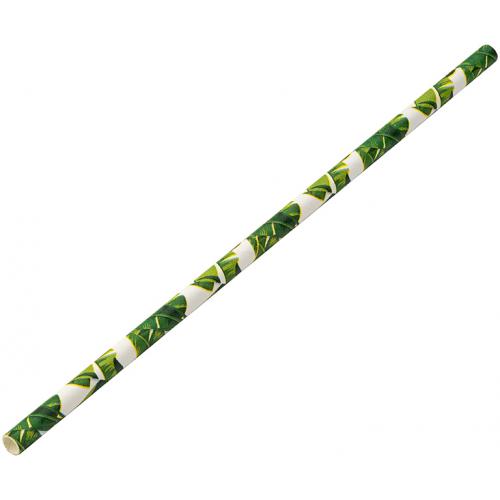 Straight Straw - Paper - Tropical Print - 20cm (8&quot;) x 6mm