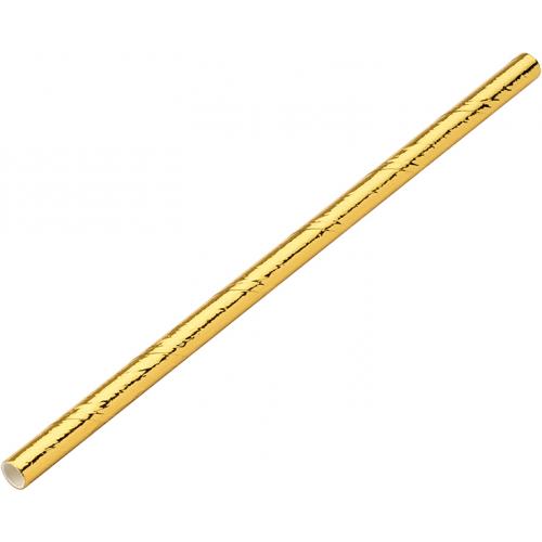 Sip Stir Straw - Paper - Gold  - 14cm (5.5&quot;) x 6mm