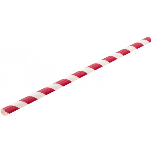 Sip Stir Straw - Paper - Red & White Stripe - 14cm (5.5&quot;) x 6mm