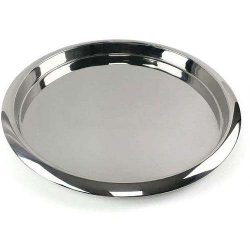 Round Waiter&#39;s Tray - High Side - Stainless Steel - 35.5cm (14&quot;)