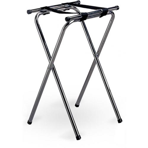 Folding Tray Stand - Double Bar - Chrome Plated  - 48x40.5x79cm (19x16x31&quot;)