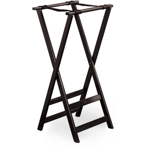 Folding Tray Stand - Rubberwood - Black - 81.5cm (32&quot;) High