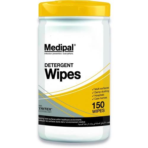 Disinfectant & Cleaning Detergent Wipes - Multi Surface - Canister - Medipal - 150 Wipes