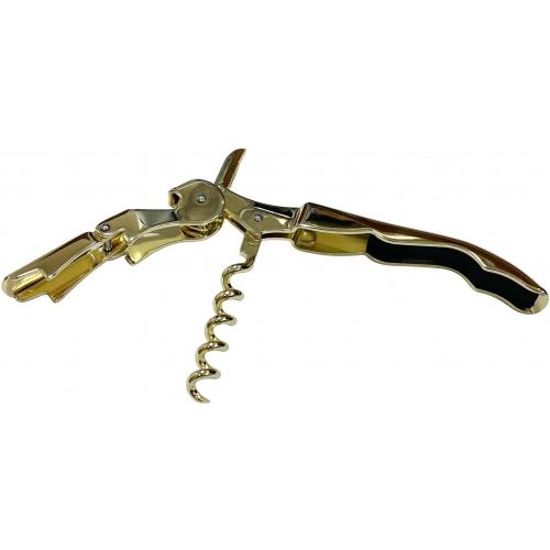 Corkscrew & Bottle Opener - Double Reach - Gold Plated - 12cm (4.7&quot;)