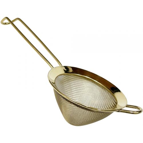 Strainer - Fine Mesh - Conical Shape - Gold Plated - 7cm (2.75&quot;)