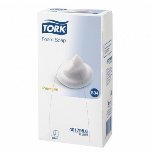 Foam Soap S4 Cartridge - Colour & Perfume Free - Tork&#174; - 800ml