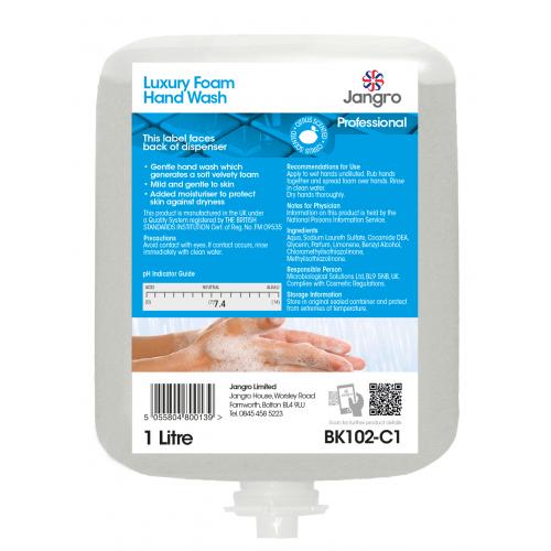 Luxury Foam Hand Wash - Cartridge - Jangro - 1L