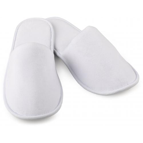 Guest Slipper - Towelling - Closed Toe - White - Uni-fit