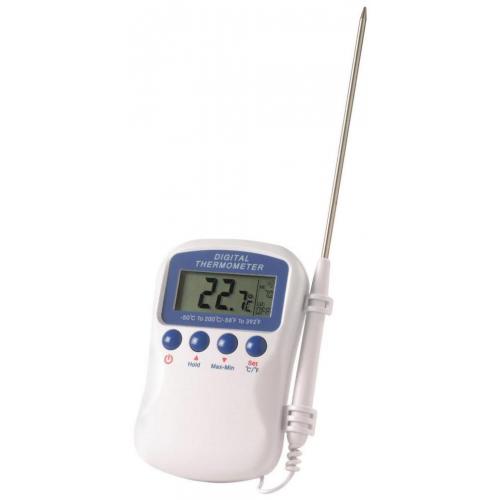 Digital Thermometer - Probe - Multi-function - White