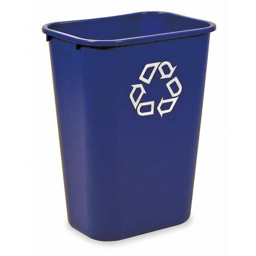 Deskside Recycling Logo Waste Bin - Blue - 39L (4.6 gal)