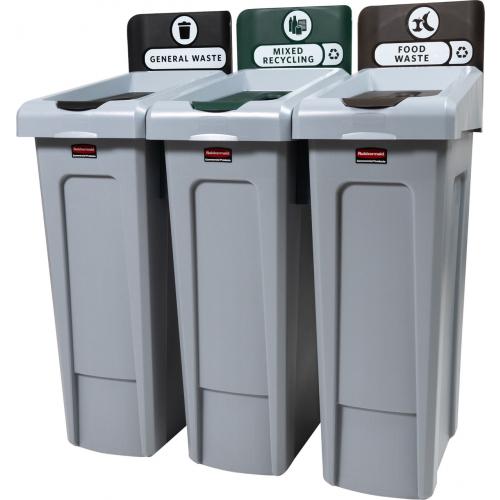 Recycling Station - 3 Stream Bundle - Slim Jim&#174; - Black, Green & Brown
