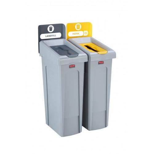 Recycling Station - 2 Stream Bundle - Slim Jim&#174; - Grey & Yellow