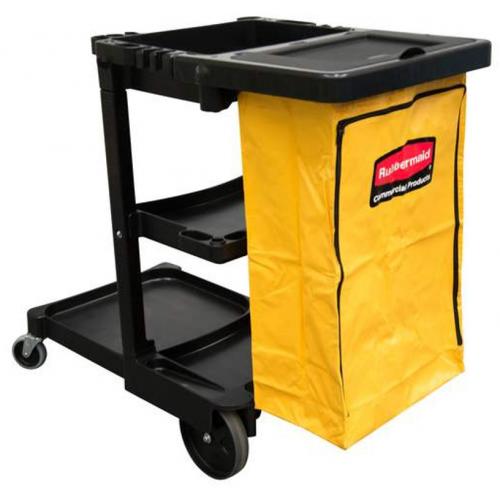Janitorial Cleaning Cart - With Bag - Rubbermaid - Black