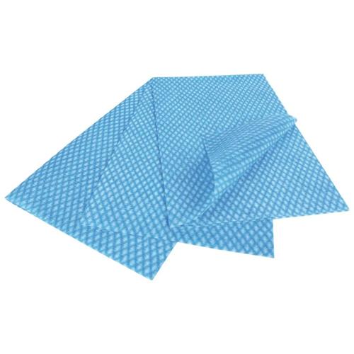 Lightweight Wiping Cloth - Jangro - Folded - Blue - 50 Cloths
