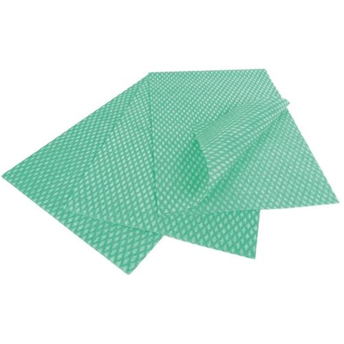 Lightweight Wiping Cloth - Jangro - Folded  - Green - 50 Cloths