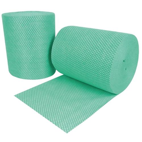 Lightweight Wiping Cloth - Jangro - Roll - Green - 350 Cloths