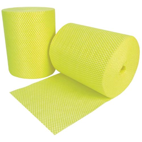 Lightweight Wiping Cloth - Jangro - Roll - Yellow - 350 Cloths