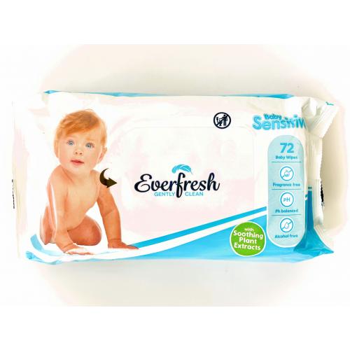 Sensitive Baby Wipes - Everfresh - 72 Wipes