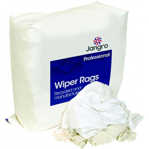 Wiper Rags - White Terry Towel - Pink Label -Jangro - 9kg