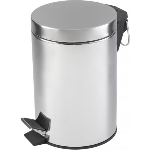 Pedal Bin with Plastic Liner - Silver - 3L
