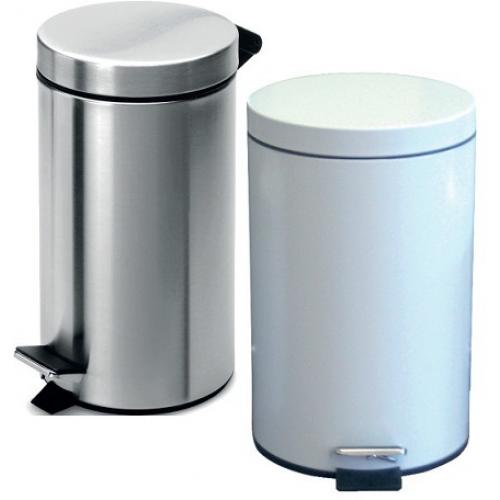 Pedal Bin with Plastic Liner -  Silver - 5L