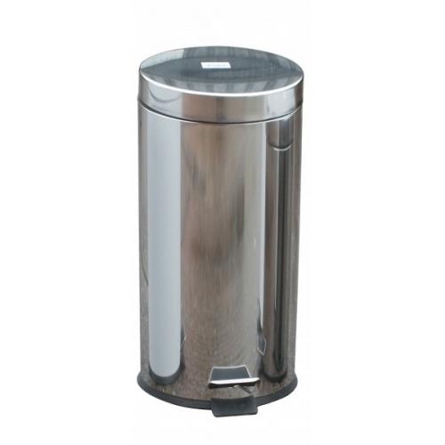 Pedal Bin with Plastic Liner -Silver - 30L
